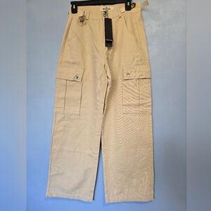 Realtakai Womens Beige Cargo Pants M Waist 26 NWT